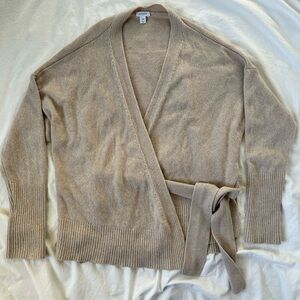 Cuyana Tan Wrap Sweater